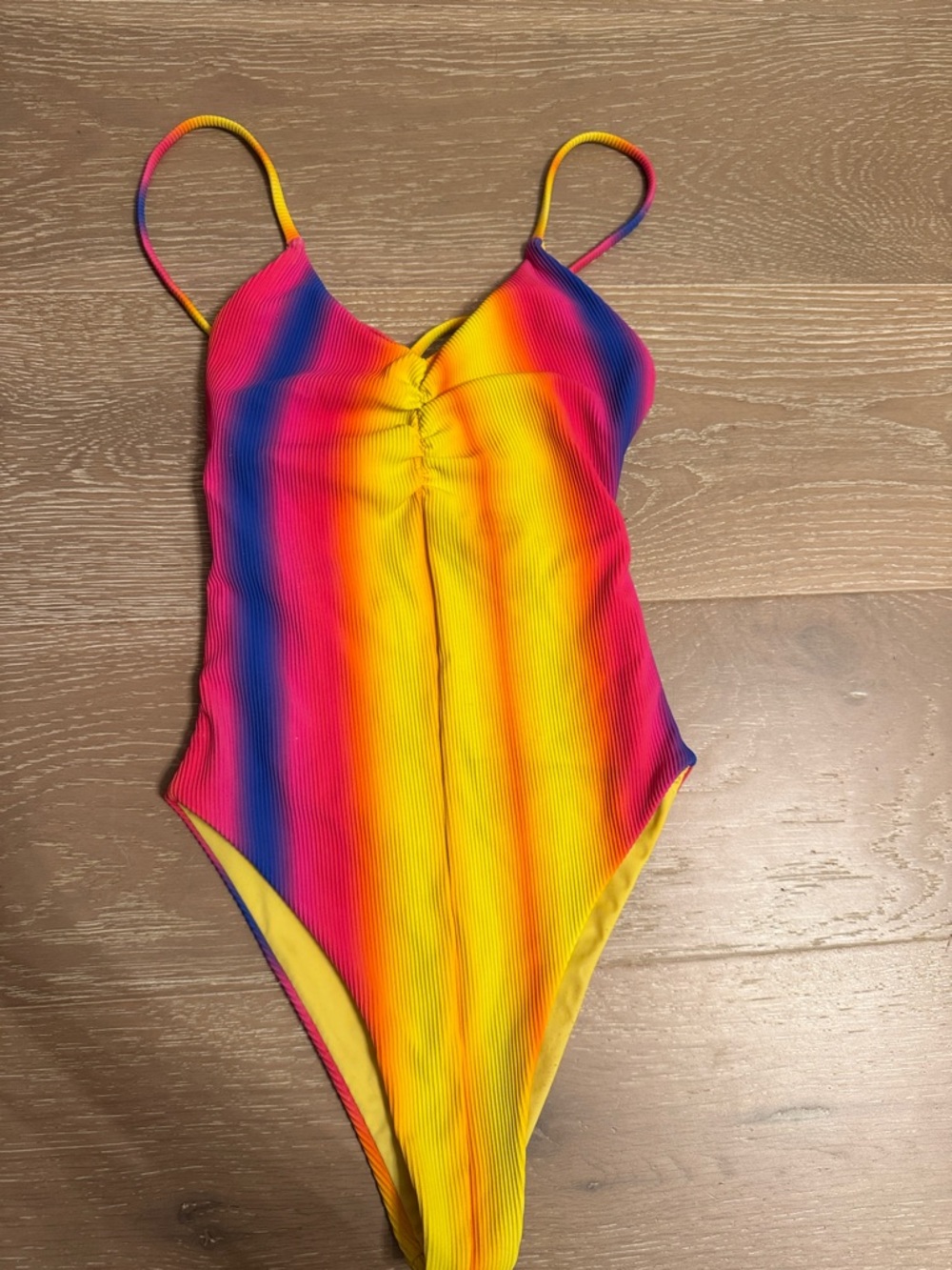 Vibrant Rainbow Stripe One-Piece Swimsuit